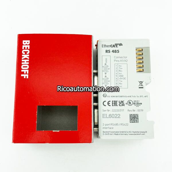 BECKHOFF EL6022 EtherCAT Terminal RS422 /RS485 D-SUB CONNECTION ...